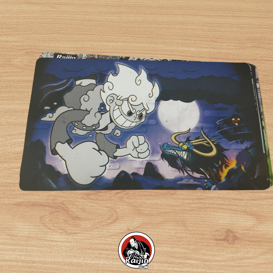 Playmat One Piece - Luffy vs Kaido (Cuphead Theme)