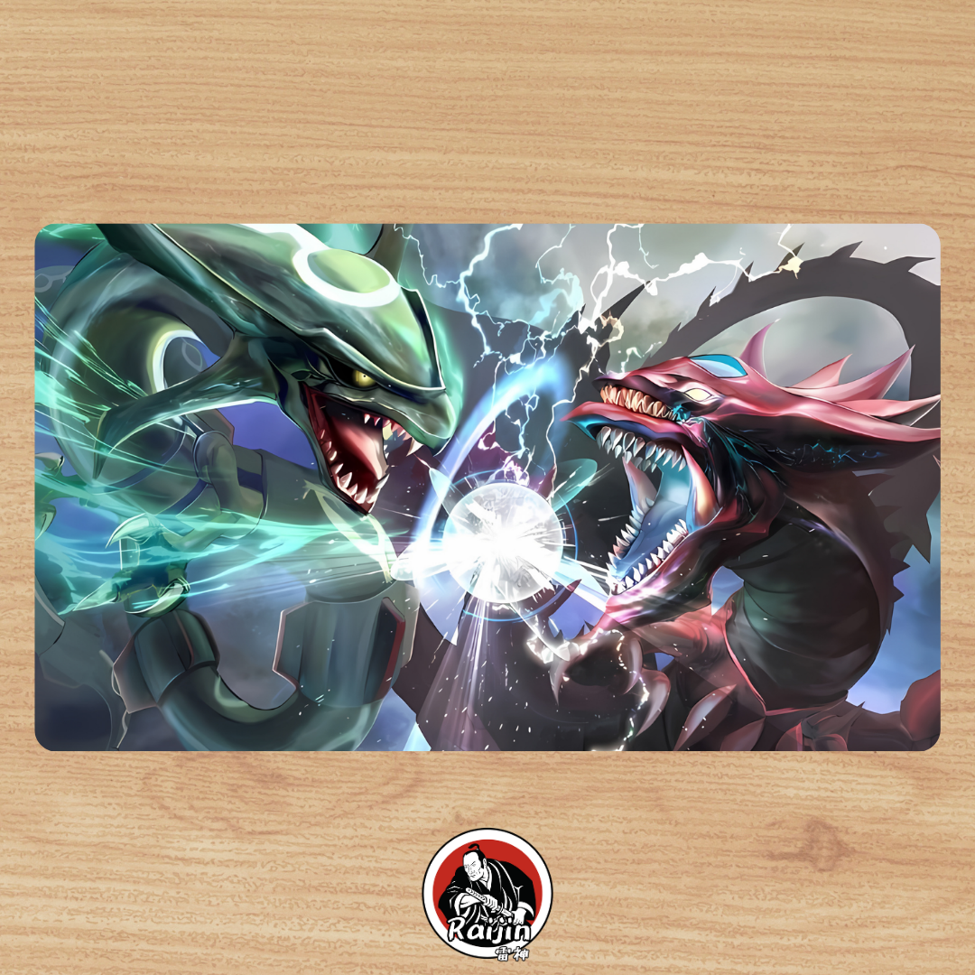 Playmat Pokemon/Yu-Gi-Oh! - Rayquaza vs Slifer