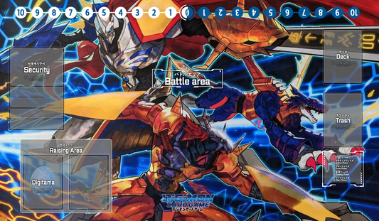 Playmat Digimon - WarGreymon, Metal Garurumon & Omegamon