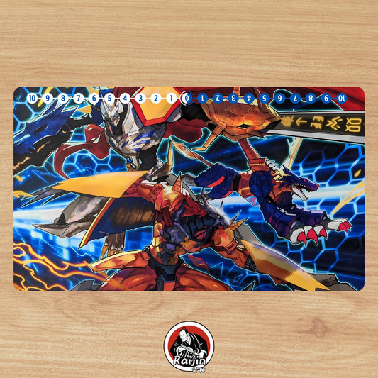 Playmat Digimon - WarGreymon, Metal Garurumon & Omegamon