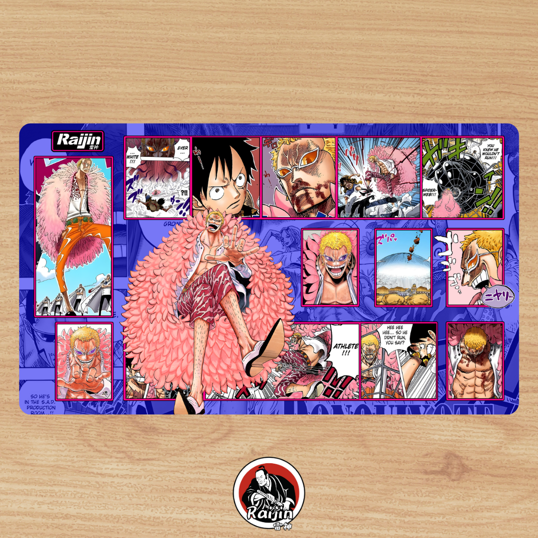 Playmat One Piece - Donquixote Doflamingo - Blue Theme (RAIJIN CUSTOM MAT)