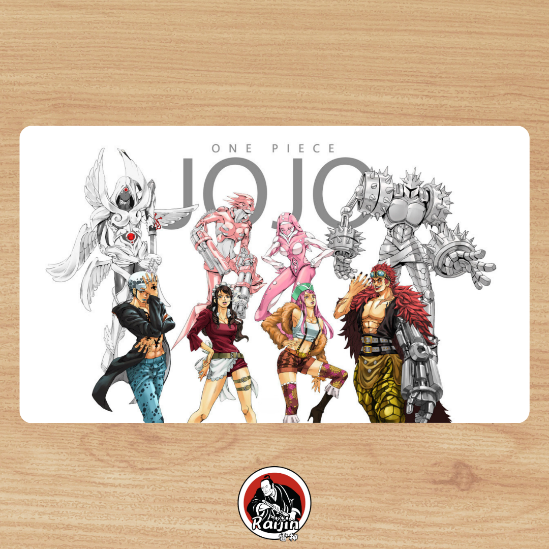 Playmat One Piece - JoJo's Bizarre Adventure Theme - Trafalgar Law, Eaustass Kid, Bonnie & Other