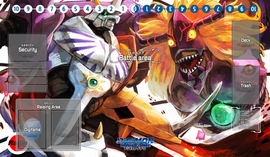 Playmat Digimon Exclusivo - Omegamon vs Diaboromon